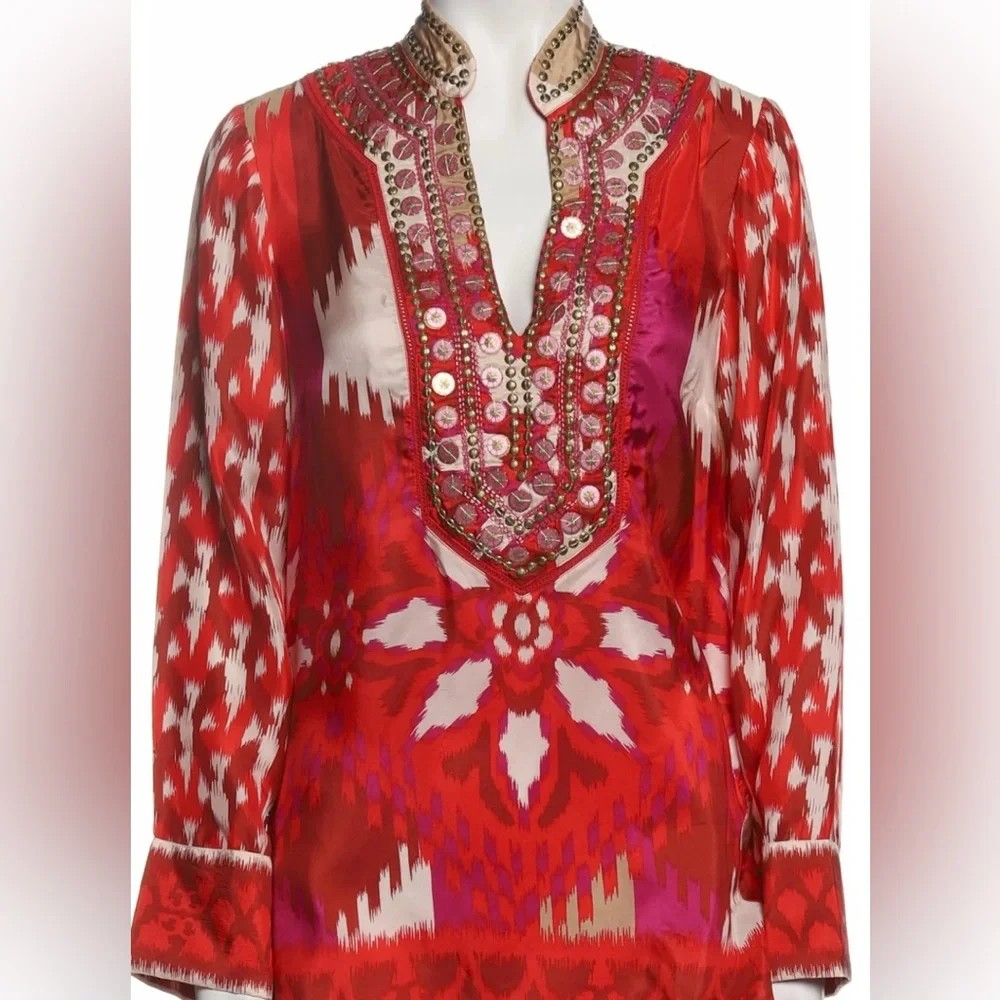 Tory Burch Iveta Silk Tunic - Picture 4 of 9